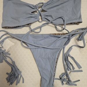 Acacia Swimwear Blue and Leopard Bikini